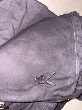 Black Embroidered playboy Bunny Jacket for comforter and pillow case queen